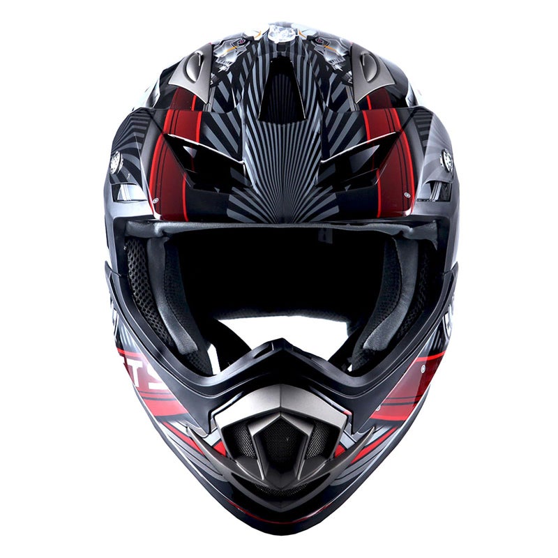 1Storm Adult Motocross Helmet Off Road MX BMX ATV Dirt Bike Mechanic HGXP14B Skull Red - Image 5